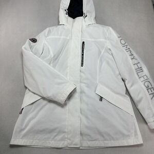 Tommy‎ Hilfiger Jacket Womens Large White 3 In 1 All Weather Hooded Parka Coat